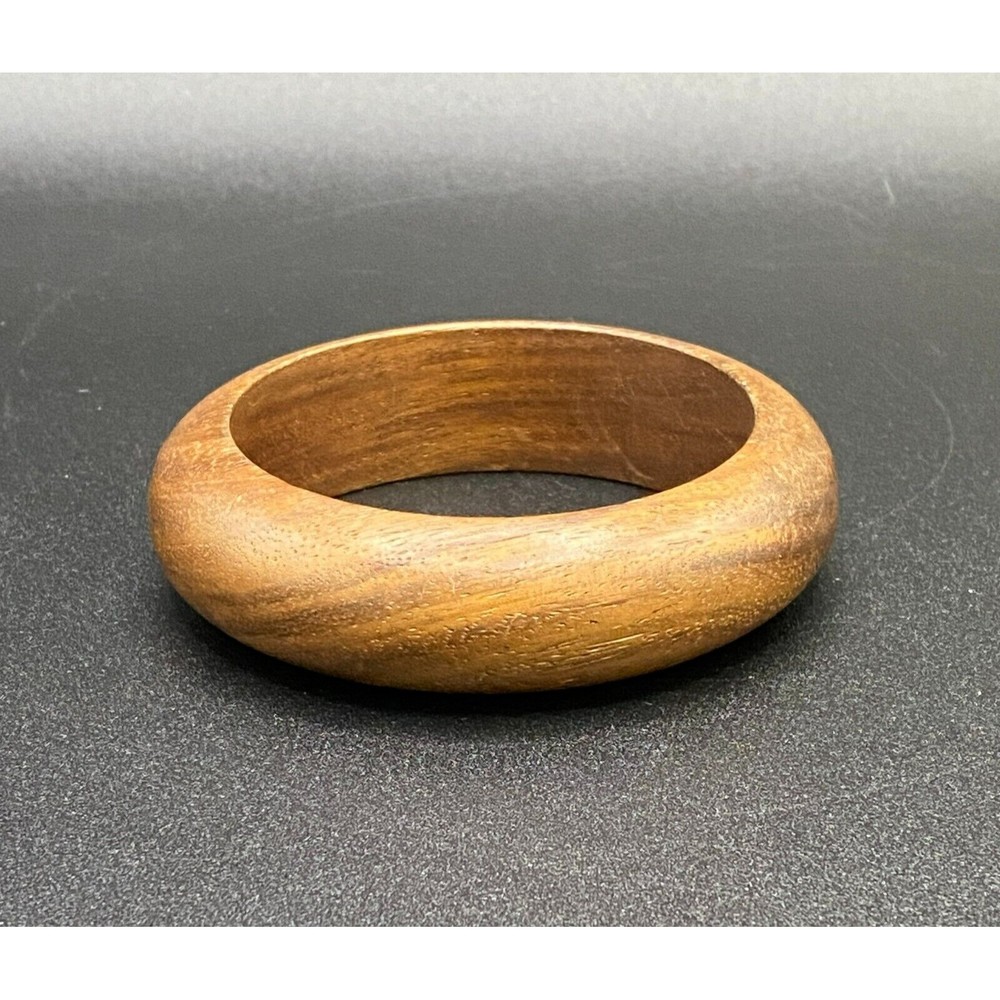 Vintage Smooth Wood Bangle Bracelet